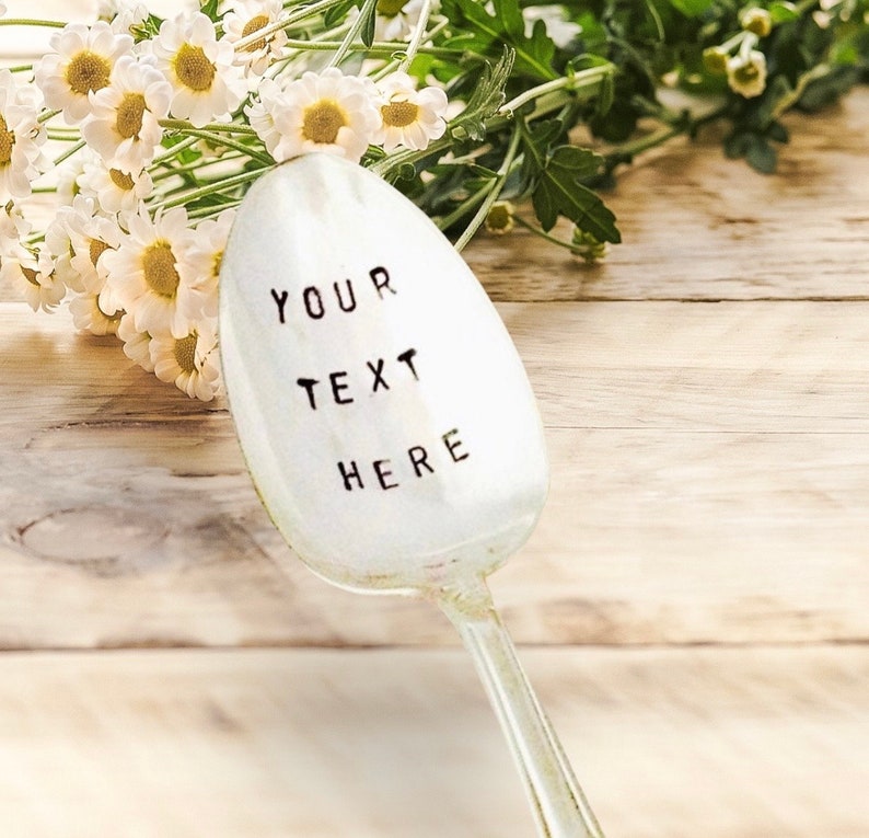 Customized Stamped Spoon, Your Message On Spoon, Personalized Gift, Stamped Vintage Spoon image 2