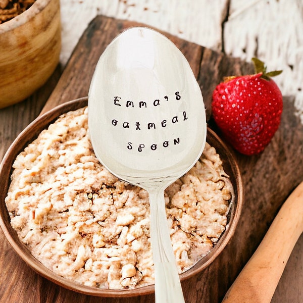 Personalized Oatmeal Spoon, Gift for Oatmeal Lover, Healthy Eating, Breakfast Spoon, Eat Clean, Nourish to Flourish