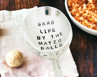 Disfruta de la vida con la cuchara de bolas de matzá, regalo para los amantes de la sopa, divertida cuchara de sopa de bolas de matzá