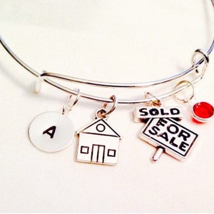 Realtor Broker Bangle Bracelet, Personalized Bangle, Realtor Gift, Broker Gift, Real Estate Bangle