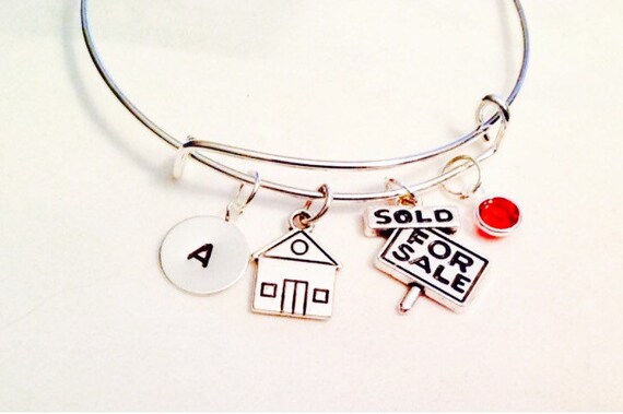 Realtor Broker Bangle Bracelet, Personalized Bangle, Realtor Gift