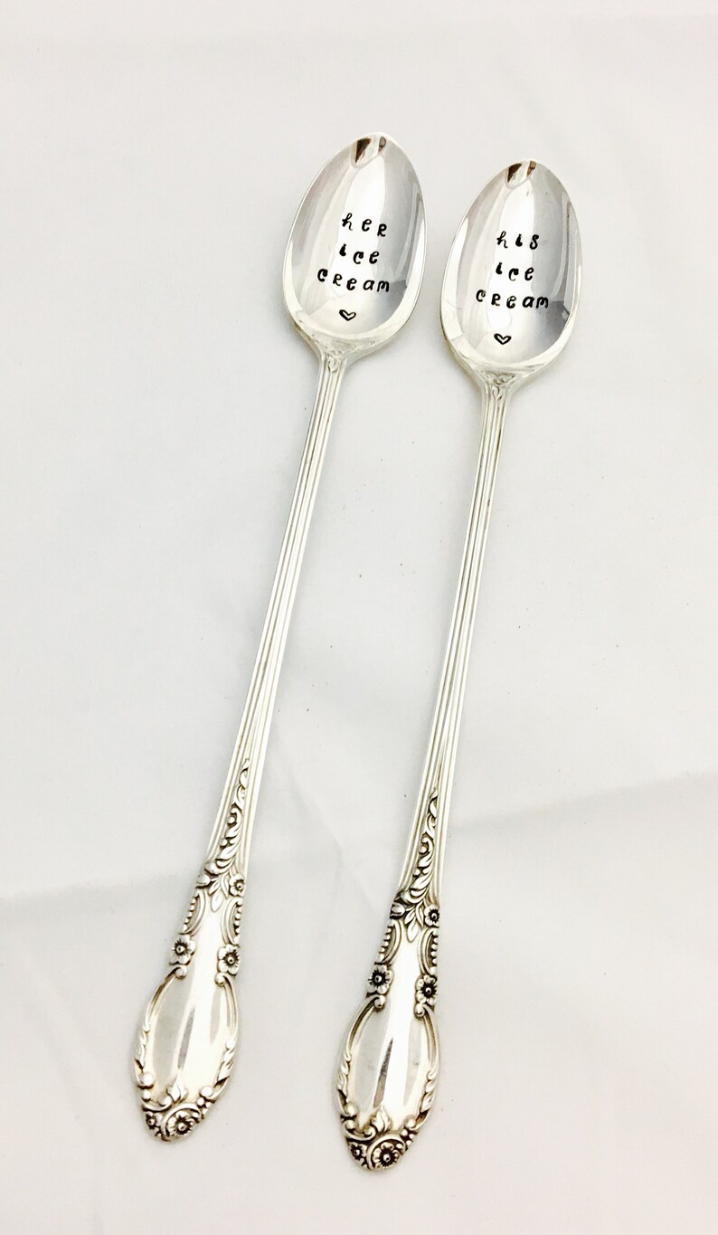 Her Ice Cream His Ice Cream Spoons Engagement Gift Wedding Etsy