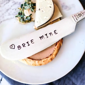 Brie Mine Knife, Brie Cheese Knife, Wedding Shower Gift, Stamped Cheese Knife, Funny Cheese Knife, Anniversary Gift,