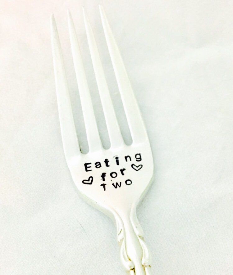 Eating for Two Fork Pregnancy Gift Baby Shower Gift for the Etsy