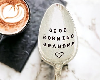 Buenos días abuela, regalo para la abuela, cuchara de café de las abuelas, cuchara de té de las abuelas