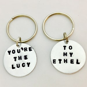 Lucy and Ethel Key Chains, Best Friends Gift, Sisters Gift,  Mother Daughter Key Chains, Partner In Crime Key Chains