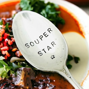 Souper Star Stamped Spoon, Youre Souper Spoon, Personalized Soup Spoon, Custom Stamped Spoon, Soup Lover Gift