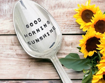 Buenos días sol, cuchara de sol, cuchara vintage estampada
