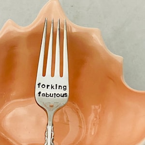 Forking Fabulous Stamped Fork, Personalized Fork, Anniversary Present, Funny Fork, Birthday Gift For Him