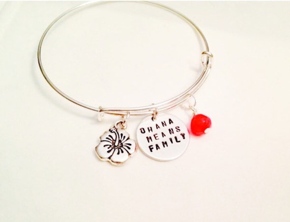 Ohana Means Family Bangle Lilo and Stich Bracelet Etsy UK