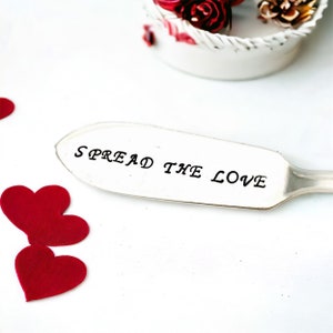 Spread The Love Butter Knife, Spread The Love Cheese Spreader, Stamped Master Butter Knife, Wedding Gift, Anniversary Gift, Valentines Gift