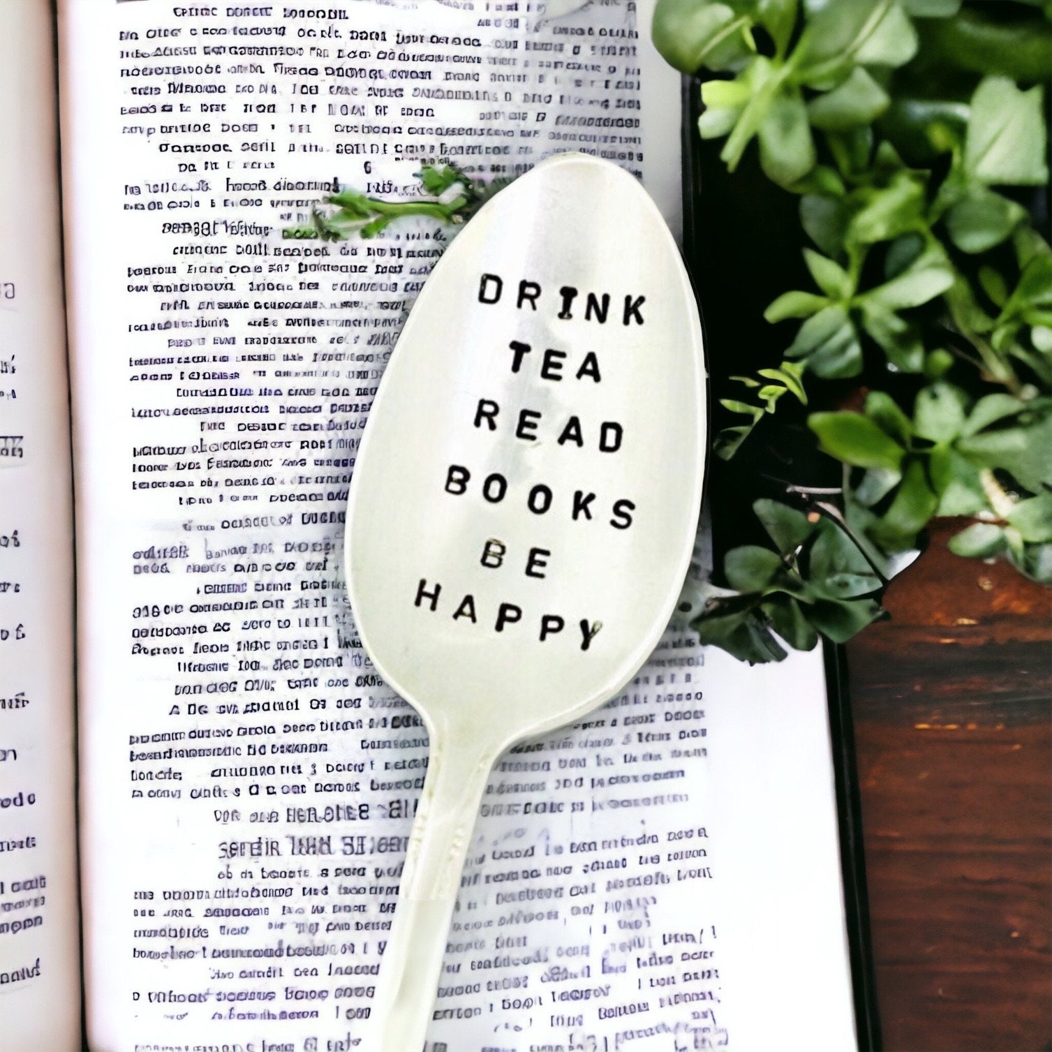 Theeboek Liefhebbers Geschenken Lepel voor Vrouwen Mannen Drinken Thee Lezen Boeken Be Happy Lepels voor Theeliefhebber Boeklezer Vriendschap Geschenken voor Meisjes Jongens Afstuderen