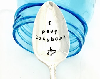 I Poop Rainbows, Funny Coffee Spoon, Unicorn Spoon, Unicorn Lover Gift, Coffee Makes Me Poop