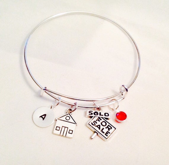 Realtor Broker Bangle Bracelet, Personalized Bangle, Realtor Gift