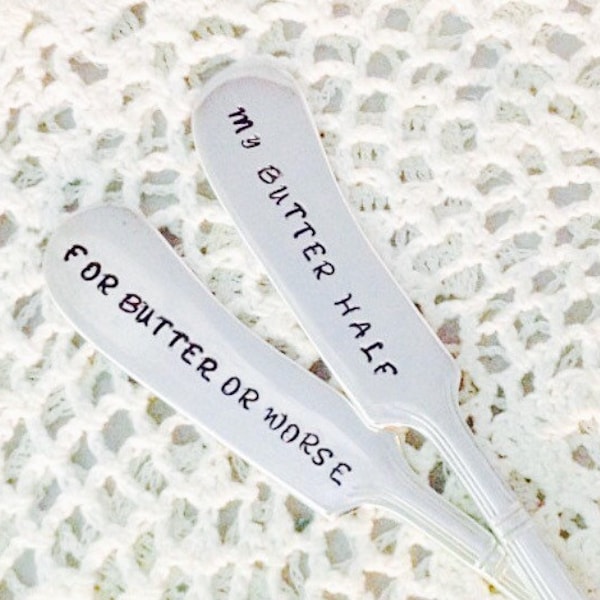 My Butter Half, For Butter Or Worse  Butter Knives,  Cheese Knives, Wedding Gift, Bridal Shower Gift, Funny Butter Knife Set