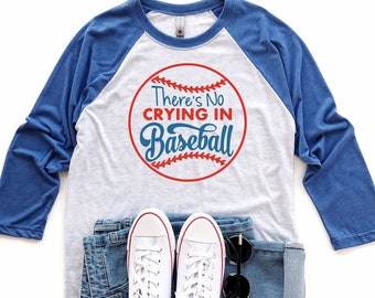 Women's No Crying In Baseball Shirt 3/4 Length Sleeves