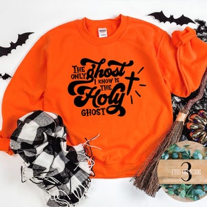 Christian Halloween Shirt Holy Ghost Sweatshirt Long or Short Sleeve T-Shirt