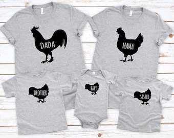 Family Chicken Shirts Sibling Brother Sister Baby Chick