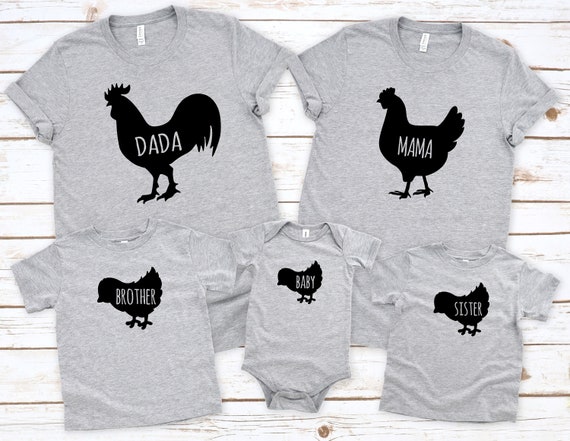 Family Chicken Shirts Sibling Brother Sister Baby Chick