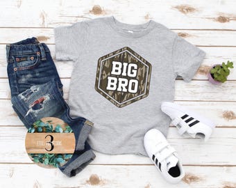 Camo Big Brother Shirt: Sibling Reveal, Brother Matching Outfit