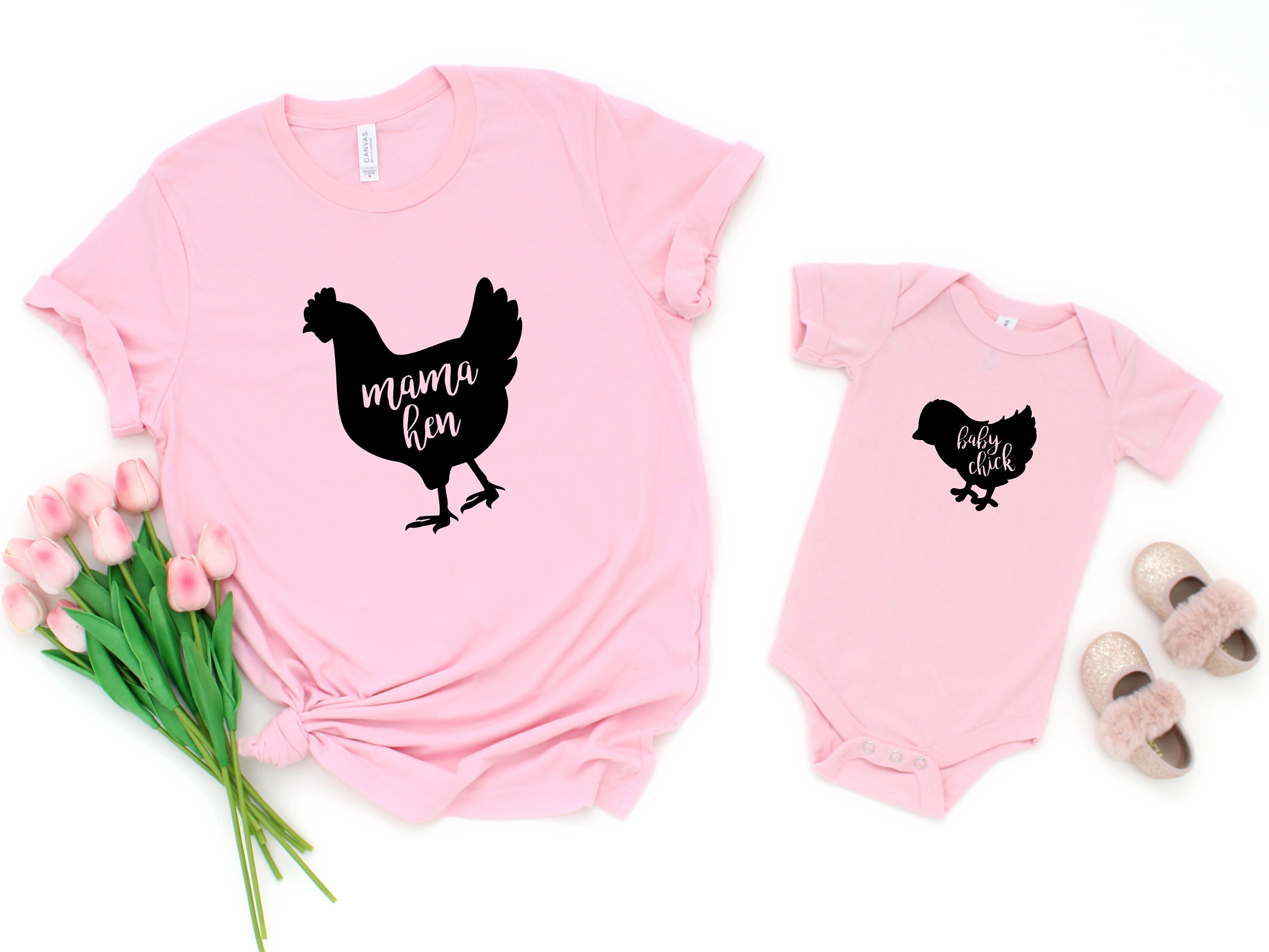 Mama Hen and Baby Chick Shirts