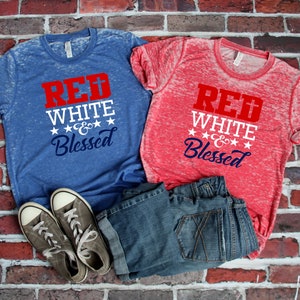 Women's Red, White, and Blessed Shirt