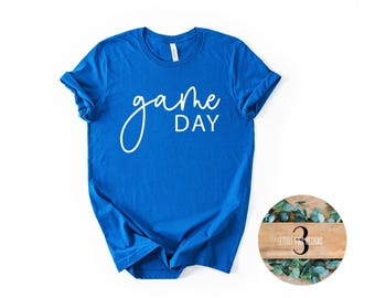 Royal Blue and White Game Day Shirt Bella Canvas
