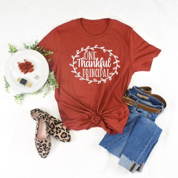 One Thankful Assistant Principal Thanksgiving Outfit Gift T-Shirt One Thankful Assistant Principal Thanksgiving Outfit Gift T-Shirt