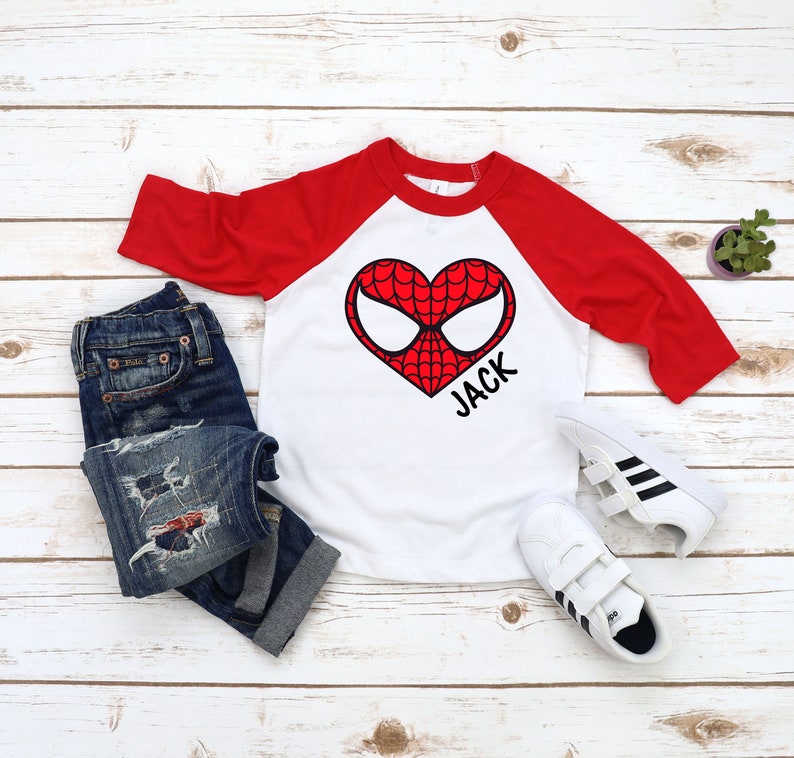 Toddler \/ Youth Personalized Super Hero Valentine's Day Shirt