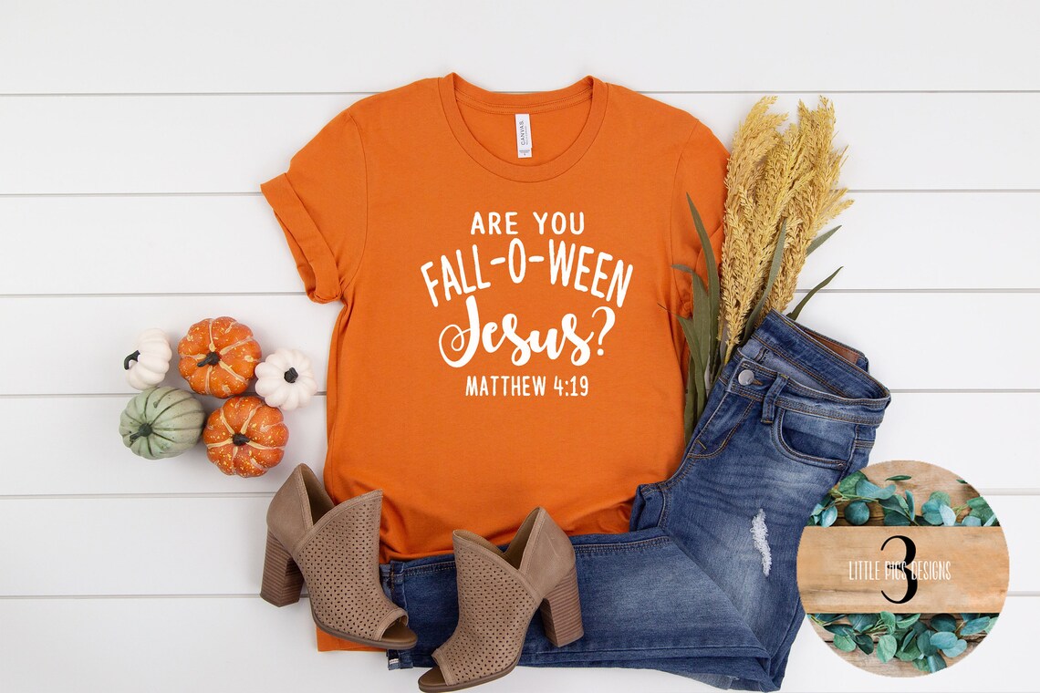 Christian Halloween Shirt Are You Falloween Jesus Etsy