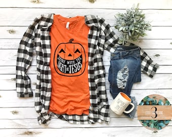 Christian Halloween Shirt Shine with the Light of Jesus
