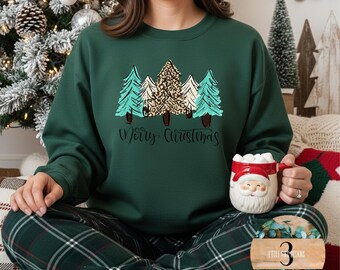 Leopard Christmas Tree Merry Christmas Shirt