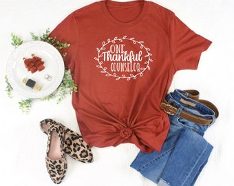 Counselor Thanksgiving Shirt One Thankful Counselor