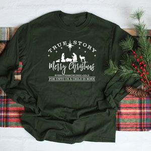 Chemise de la Nativité de la crèche True Story pour adulte unisexe