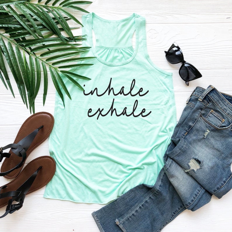 Inhale Exhale Workout Tank Top. Yoga Vest. Yoga Tank. - Etsy