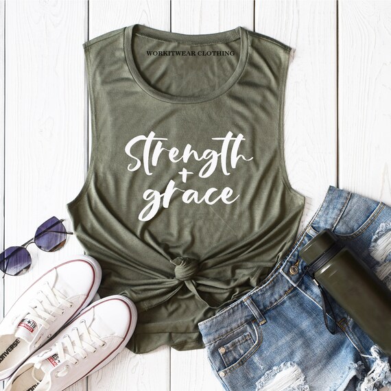 Strength and Grace© Motivation. Christian Shirt. God Goasl | Etsy