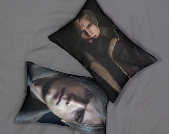 Leon Kennedy Lumbar Pillow: Resident Evil 4 Remake, Double-Sided Print