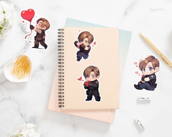 Leon S. Kennedy Resident Evil Sticker: Chibi Style, Love Emotes - 3 inch