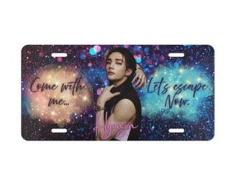 Hyunjin Stray Kids License Plate: "Come With Me" Aluminum Car Decor