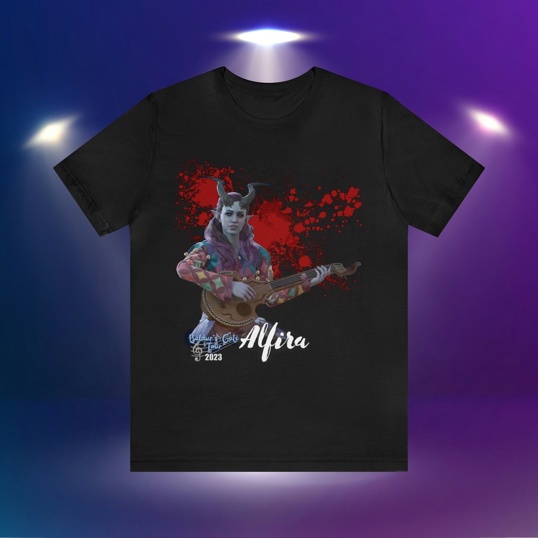 Alfira, Baldur's Gate 3, Bard, Concert Tee, Funny, Companion, BG3