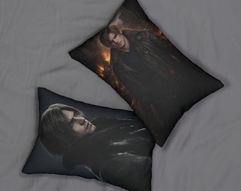 Leon S. Kennedy Lumbar Pillow | Resident Evil Home Decor (20 × 14 Inches)