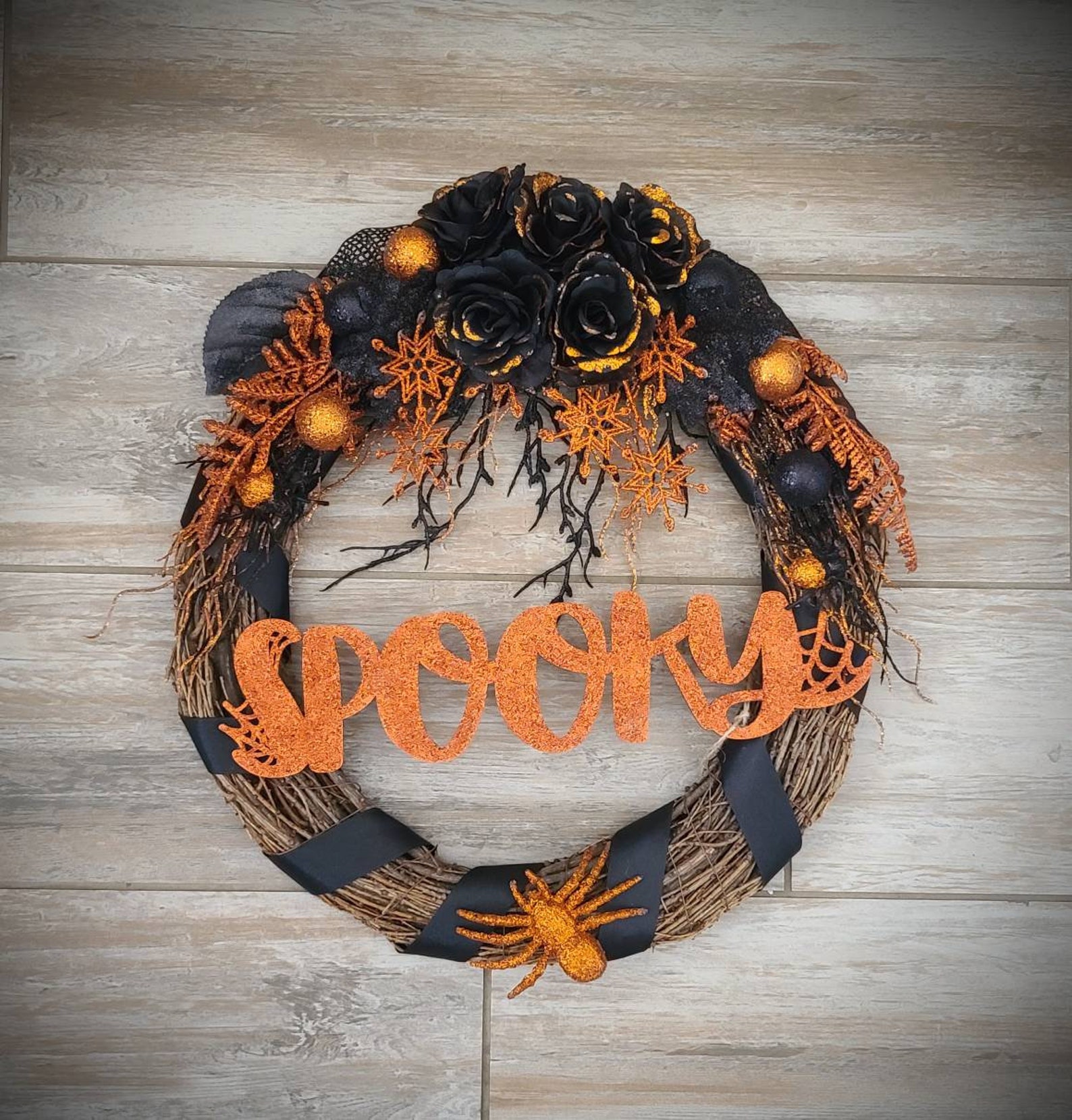 Halloween Grapevine Wreath Etsy