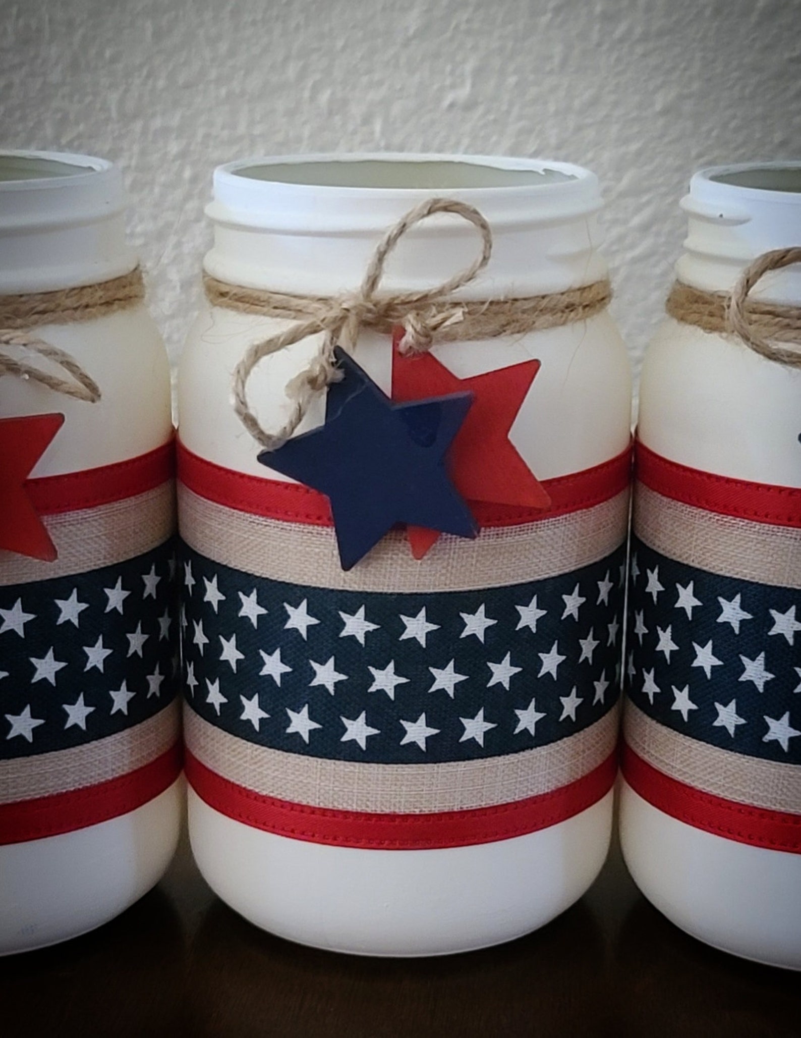 Patriotic Mason Jar Silverware Holders Etsy