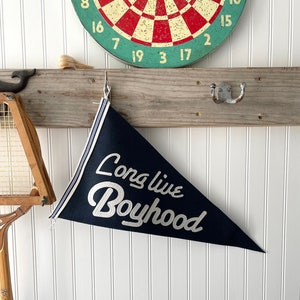 Long Live Boyhood pennant, Felt pennant flag, Boy’s Room Decor, Boy Gallery Wall