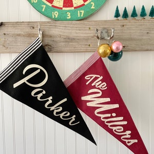 Family Name Gift, Vintage style gift, Custom Name Pennant, Personalized Pennant Flag