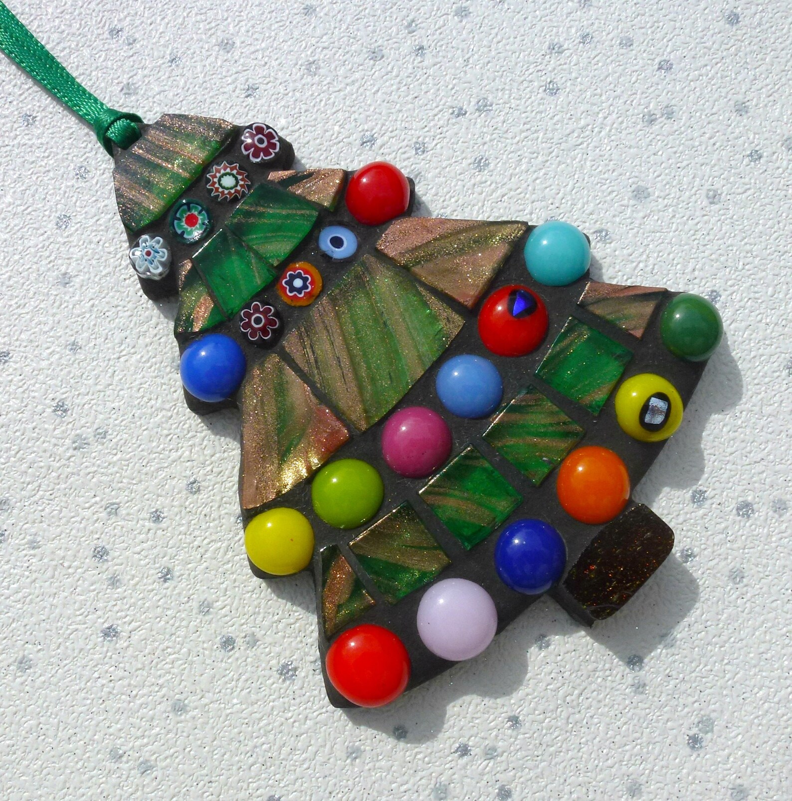 Christmas Glass Art, Xmas Tree Decor, Christmas Mosaic Art, Glass Art Decor, Xmas Tree Gift