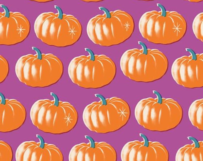 Spooky Darlings by Ruby Star Society -- Fat Quarter of Pumpkins in Witchy (RS5075 13)