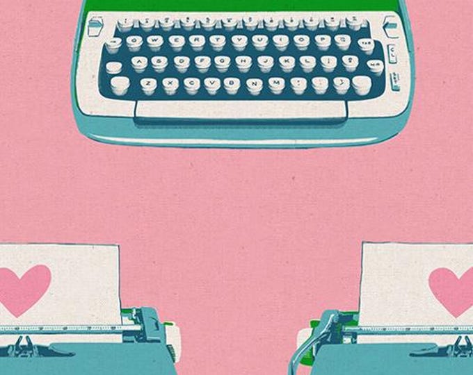 Best Day Ever by Ruby Star Society -- 25cm cut of Canvas Typewriters in Posy
