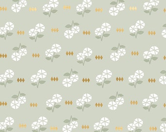 First Light in Fruit Flowers in Ash Metallic  (RS046-11M) by Ruby Star Society for Moda -- Fat Quarter