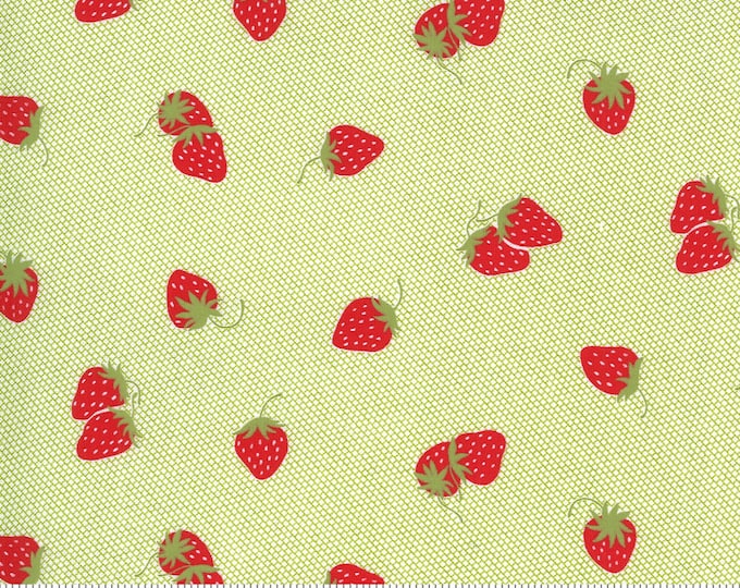 Sunday Stroll -- Strawberries in Green (5223 19) by Bonnie and Camille for Moda -- Fat Quarter